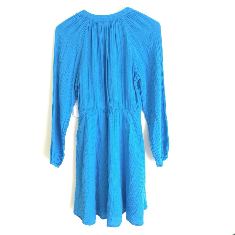 Xirena Lucinda Minidress Gauzy Cotton A Line Long Sleeve Azure Blue Size XS - Picture 4 of 9